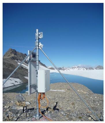 圖：測量站在Plaine Morte冰川 
